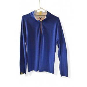 Robert Graham Pullover Mens 2XL Blue Quarter Zip Sweater Long Sleeve